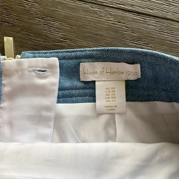 House of Harlow 1960 blue denim and pink button tweed skirt | Size 10 - Picture 7 of 9